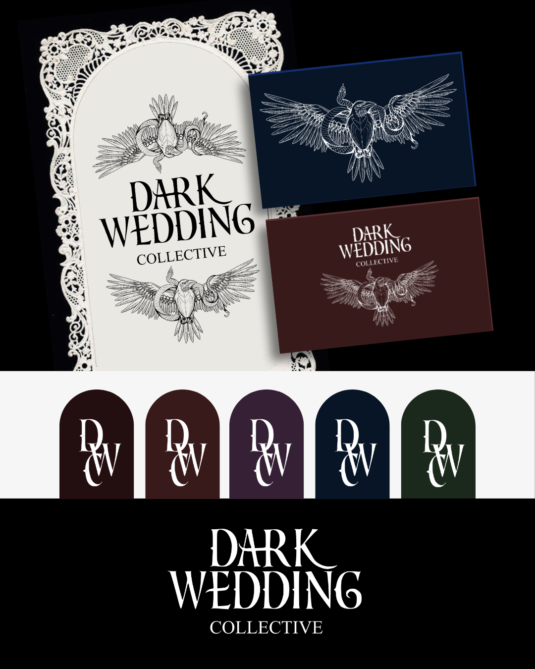 Dark Wedding Collective Gothic Wedding Supplier Branding - NC Create design studio